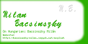 milan bacsinszky business card